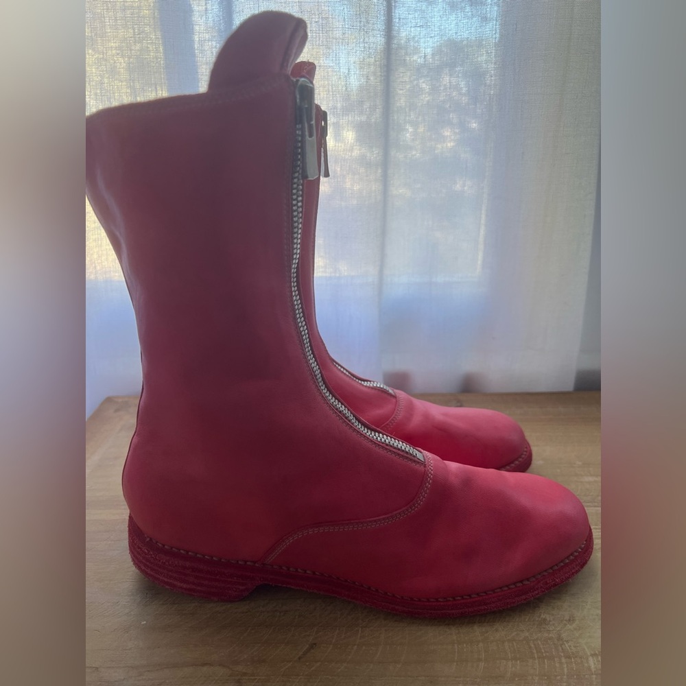 Guidi 310 Pink Soft Horse Full Grain Front Zip Calf-Length Army Boots New - Picture 5 of 9